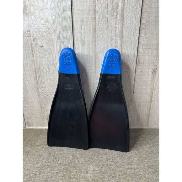 Floating Swim Fins By Sporti Adult M 9-10 W 10-11 Black Blue Swimming Snorkeling - Picture 3 of 5
